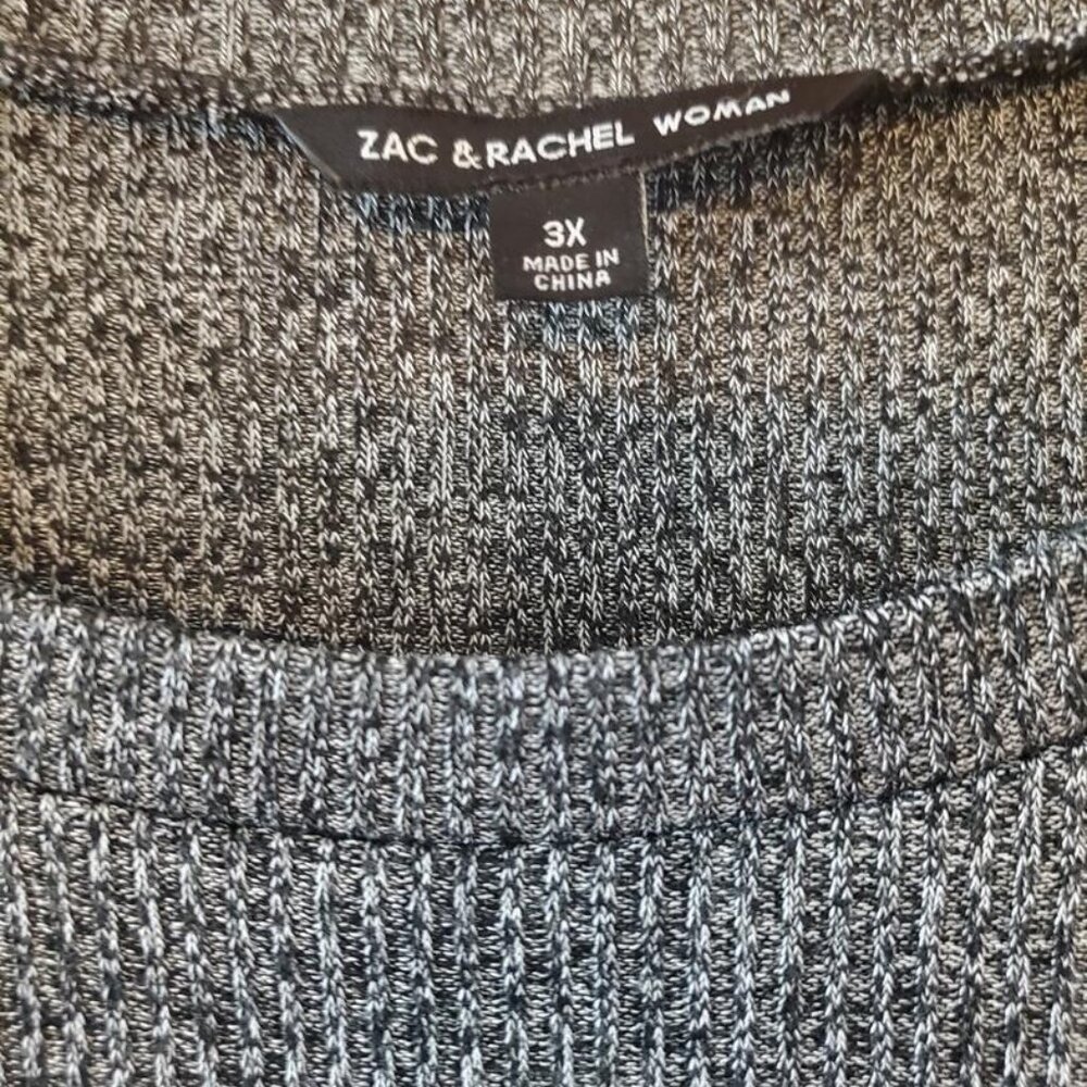 Zac & Rachel Woman Heather Black Zipper Knit Pullover Size 3X - Picture 6 of 12